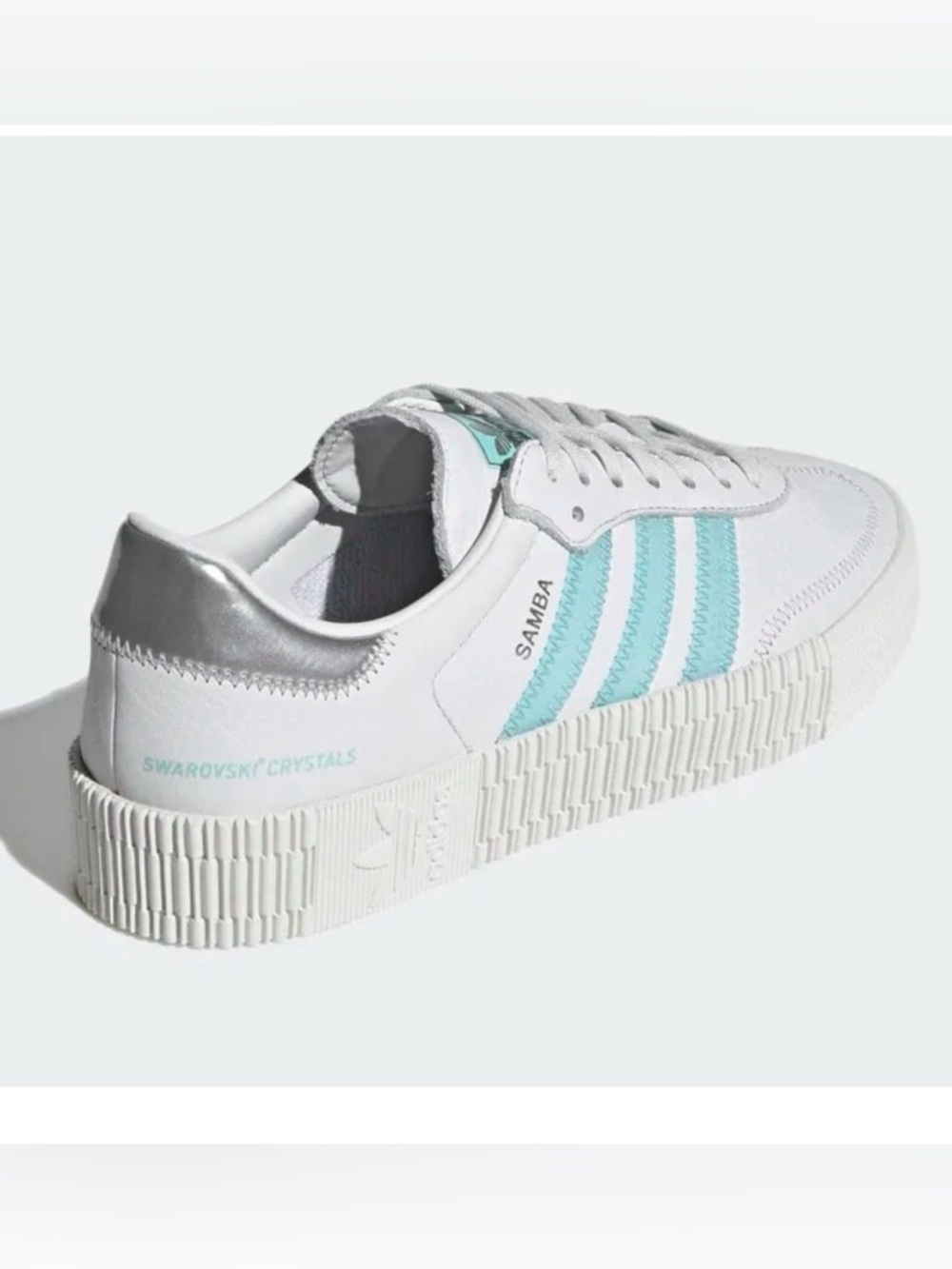 Adidas Samba Swarovski Crystal White Mint Green Sneakers 9.5